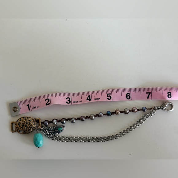 Lucky Brand Charm Bracelet – Silver Feather, Turquoise & Rhinestones - Picture 5 of 5